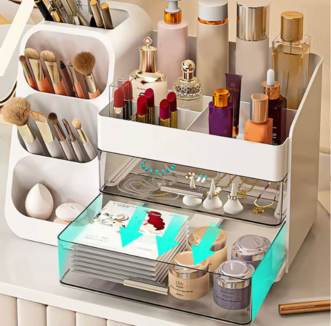 Makeup Organizer With Drawers, Makeup Sundries Storage Organizer, Cosmetic Display Case Makeup Organizer With Drawers, Makeup Sundries Storage Organizer, Cosmetic Display Case